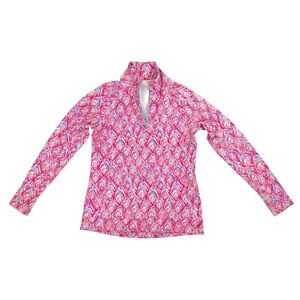 Vineyard Vines Women’s Athletic Pullover Jacket 1/4 Zip In Pink Raglan Size S